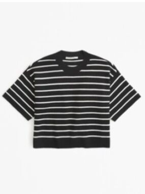 Abercrombie & Fitch Black Stripe LuxeLoft Sweater Tee